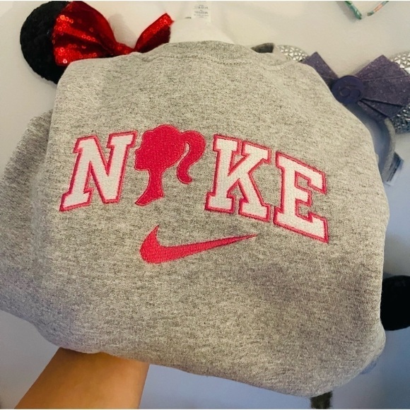 Barbie Gray and Pink Cowl Neck Sweater - Picture 1 of 1